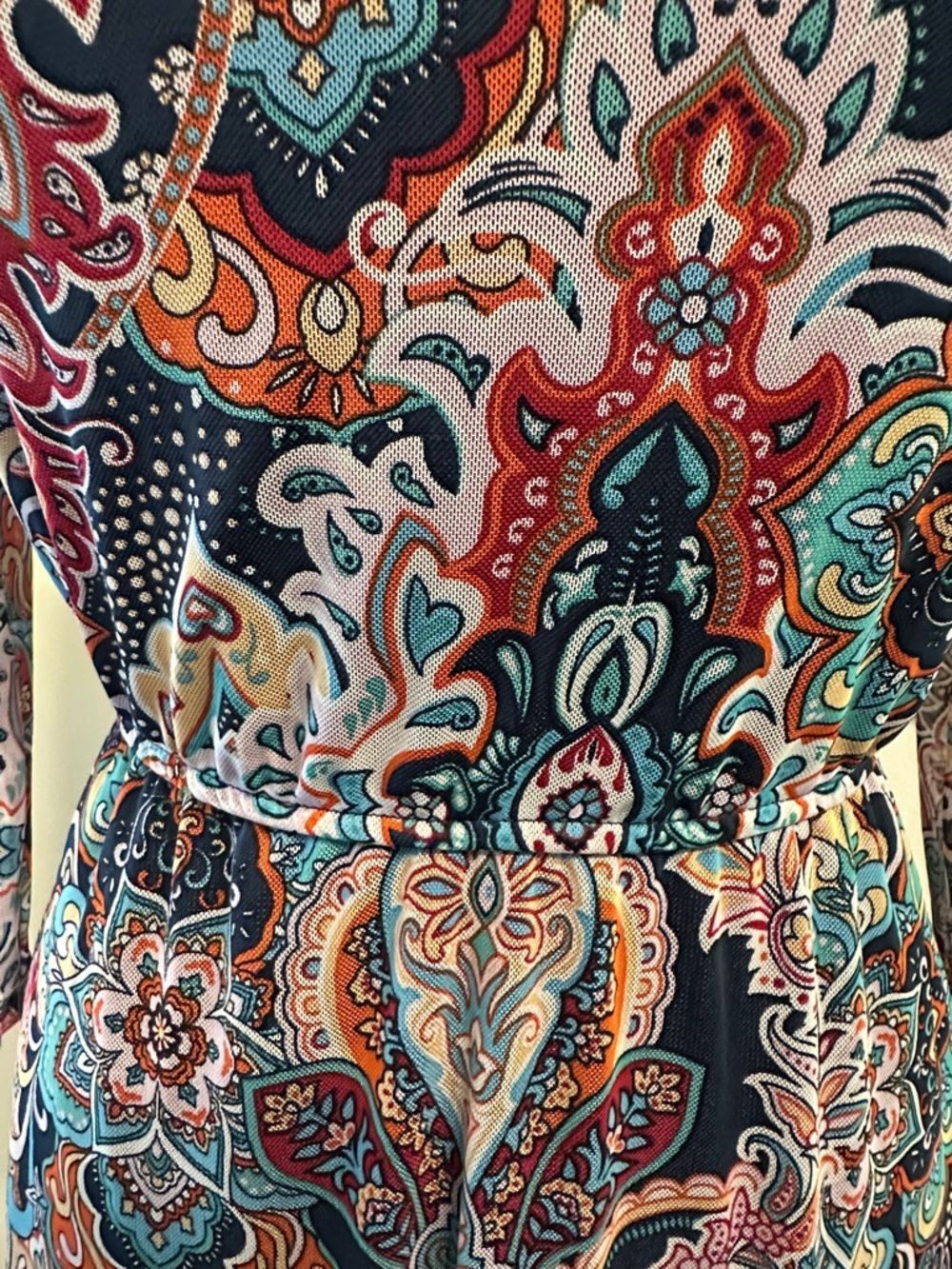 Harlow & Rose Navy Multicolor Geometric Asymmetrical Hem Dress Size Medium - Picture 5 of 15
